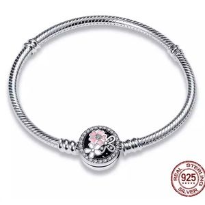 100% Sterling Silver Bracelet Fit Original Design Beads Charms DIY Jewelry